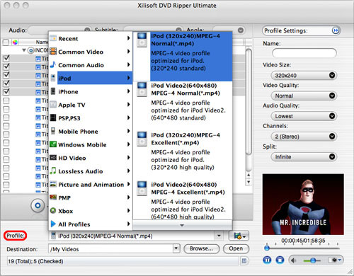 Convert DVD to iPod on Mac, Mac convert DVD to iPod, DVD Converter for mac
