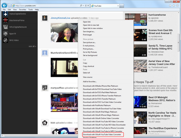 Download from IE right-click menu
