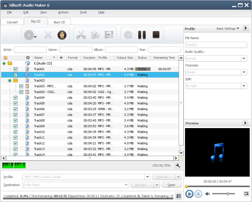 cd ripper and mp3 encoder