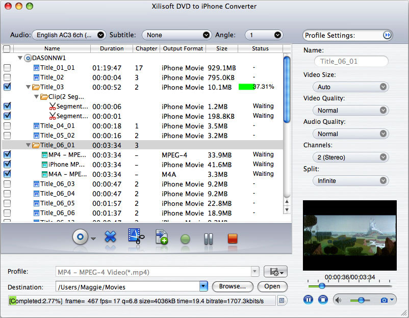Xilisoft DVD to iPhone Converter for Mac - Mac DVD to iPhone converter