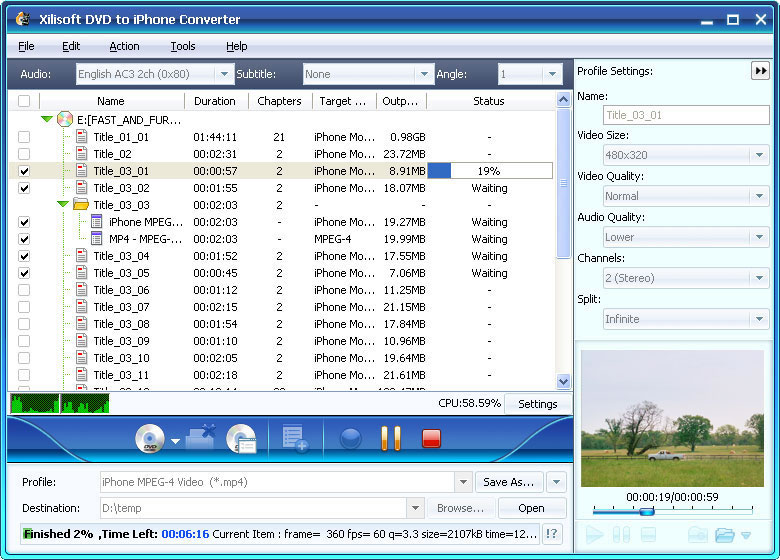 Xilisoft DVD to iPhone Converter - convert DVD to iPhone, rip DVD to iPhone