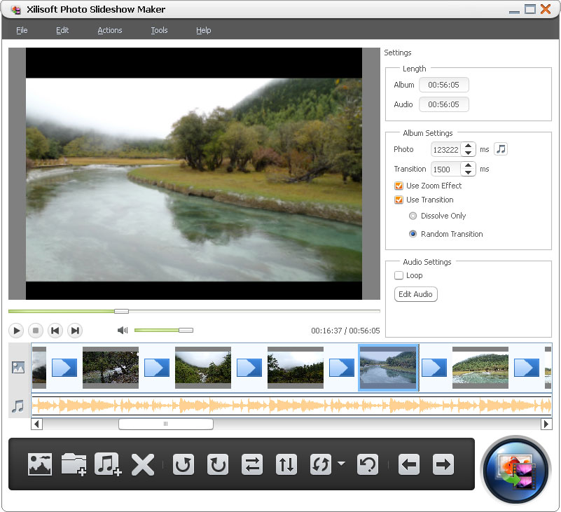 Picture slideshow maker with music software